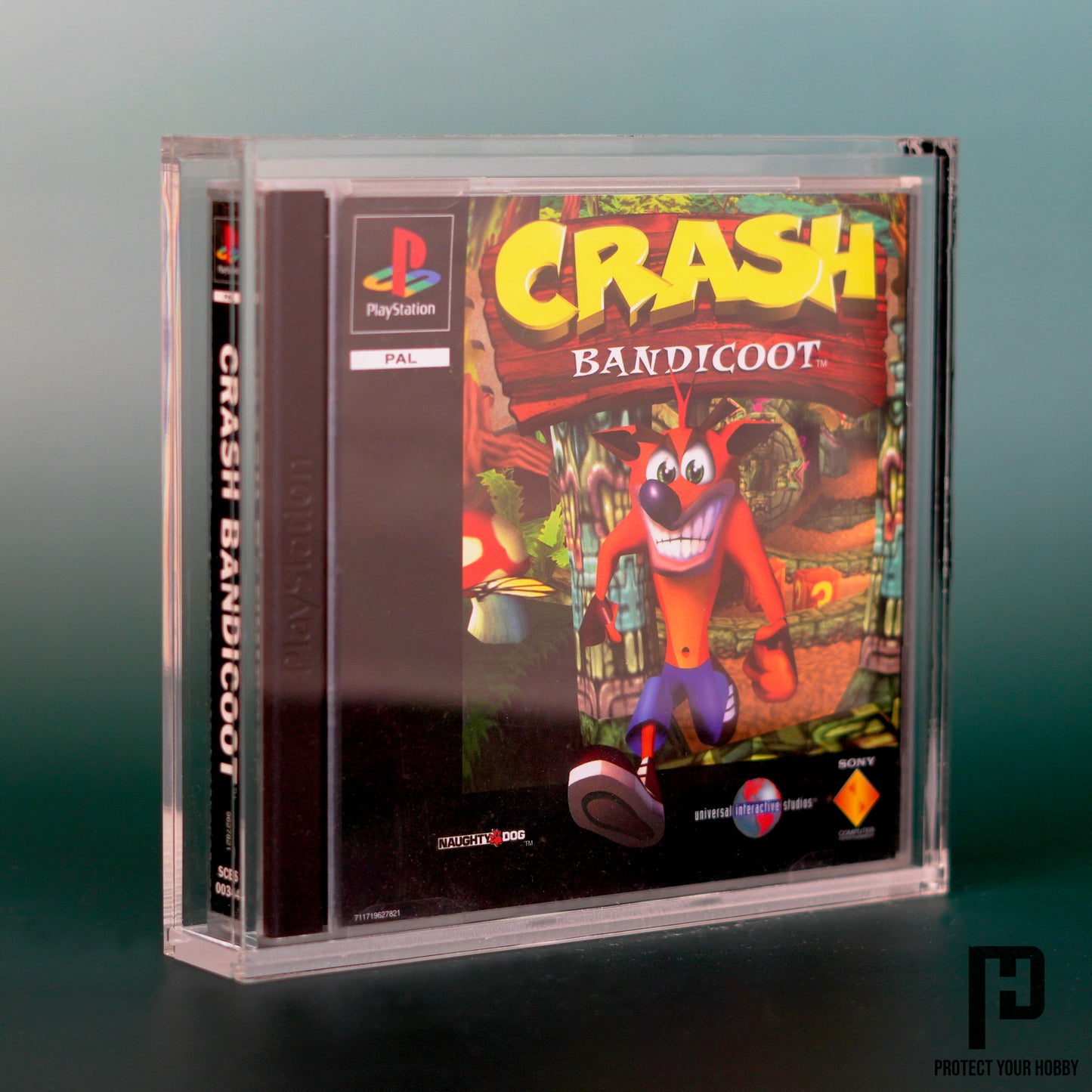 Caja protectora de metacrilato premium para videojuegos de PlayStation 1