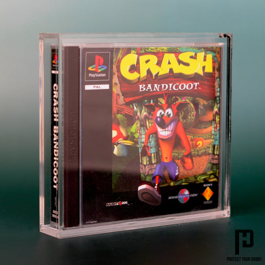 Caja protectora de metacrilato premium para videojuegos de PlayStation 1