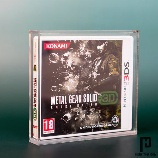 Caja protectora de metacrilato premium para videojuegos de Nintendo 3DS