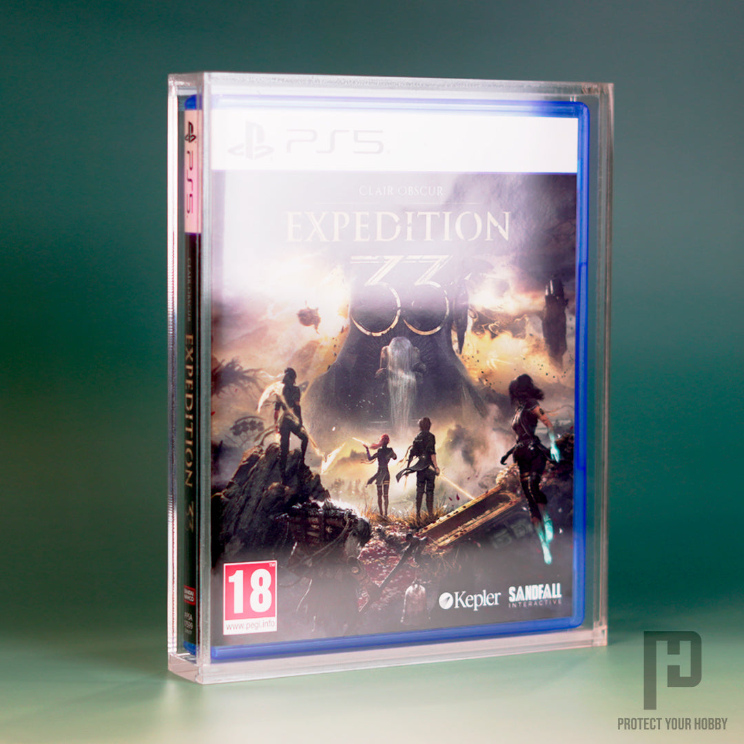 Caja protectora de metacrilato premium para videojuegos de PS3, PS4 y PS5