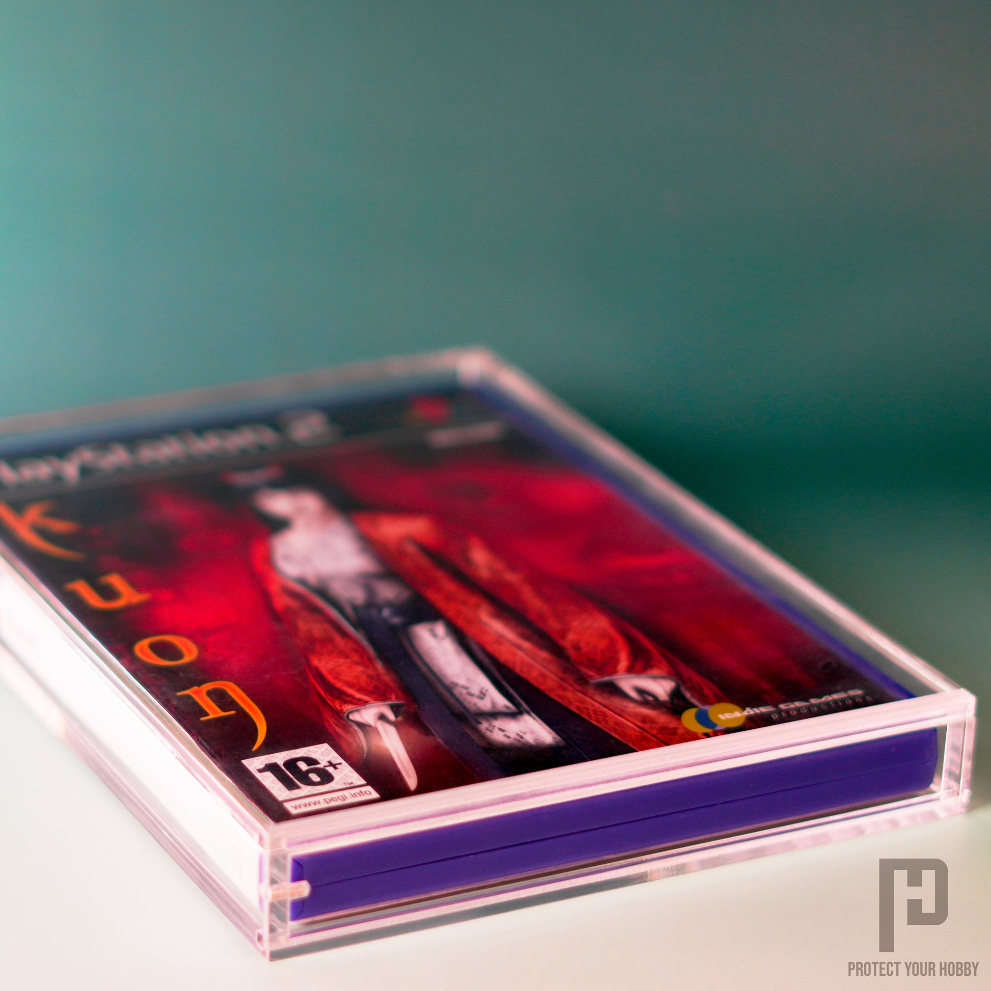 Videojuego de PlayStation 2 protegido con caja Protect Your Hobby